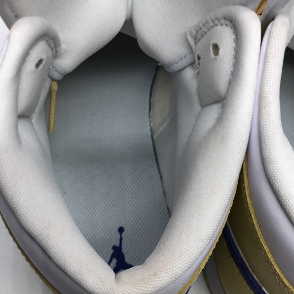 Women’s Air Jordan 1 mid yellow/Blue/White BQ6472-701 USED size 11.5 - Picture 11 of 12